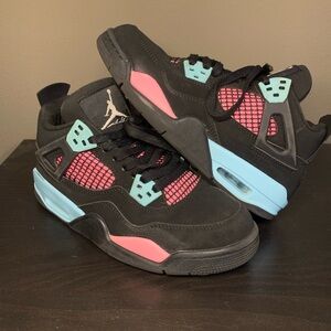 Jordan 4 Black Pink Baby Blue Women’s size 8 shoes